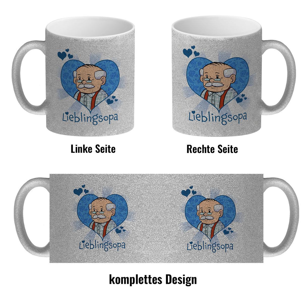 Lieblingsopa Kaffeebecher mit Opa im Herz