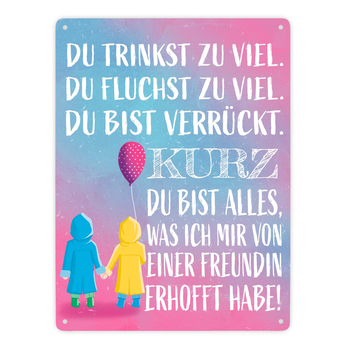 Beste Freundin Metallschild mit verrücktem Spruch