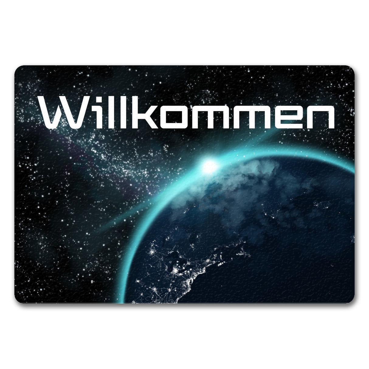 Willkommen im Weltall Fußmatte mit Weltraummotiv
