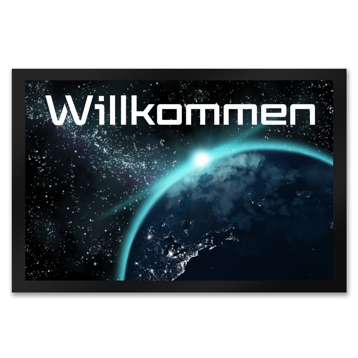Willkommen im Weltall Fußmatte mit Weltraummotiv