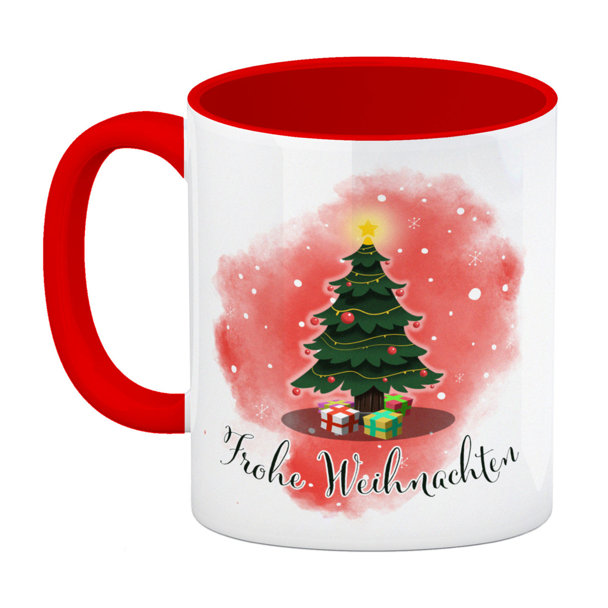 Frohe Weihnachten Kaffeebecher mit andächtigem Weihnachtsbaum