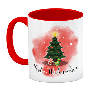 Frohe Weihnachten Kaffeebecher mit andächtigem Weihnachtsbaum