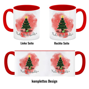 Frohe Weihnachten Kaffeebecher mit andächtigem Weihnachtsbaum