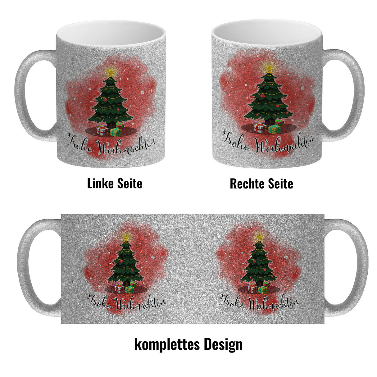 Frohe Weihnachten Kaffeebecher mit andächtigem Weihnachtsbaum