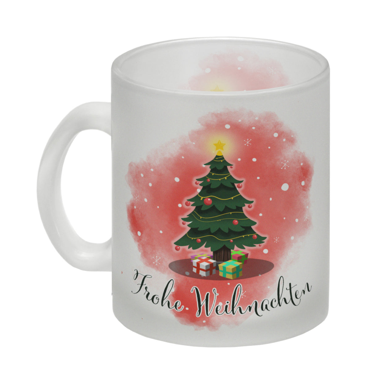Frohe Weihnachten Kaffeebecher mit andächtigem Weihnachtsbaum