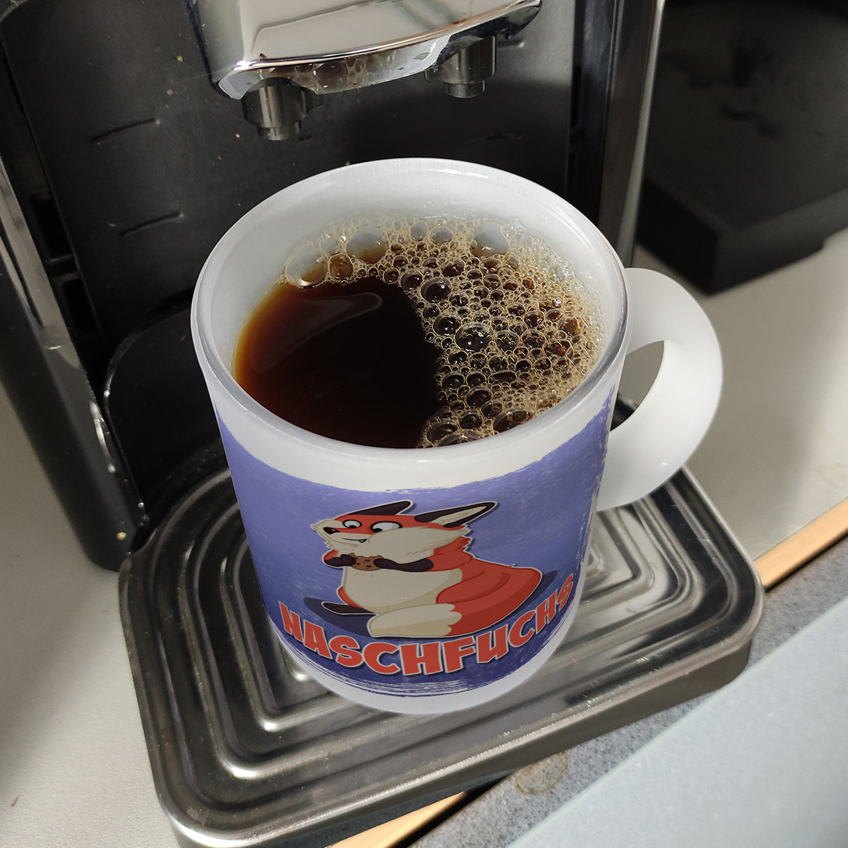 Naschfuchs Kaffeebecher mit lustigem Fuchs Motiv