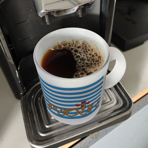 Kaffeebecher mit Moin-Schriftzug und Rettungsring