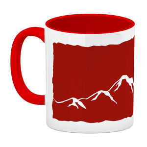 Kaffeebecher mit Grüezi-Schriftzug mit Herz und Bergen