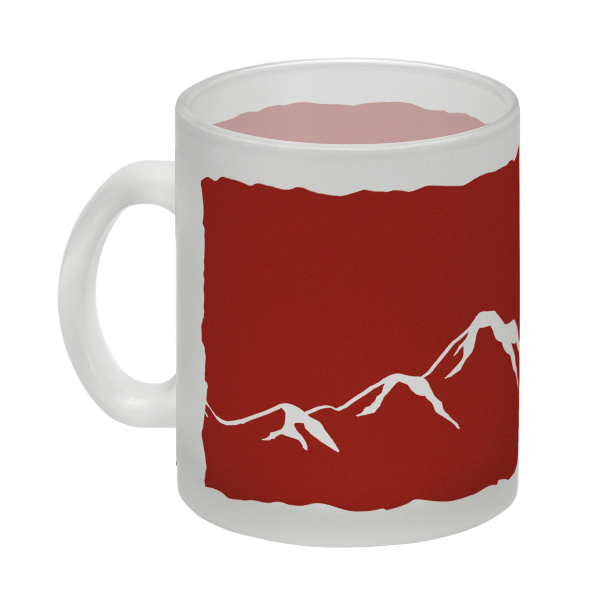 Kaffeebecher mit Grüezi-Schriftzug mit Herz und Bergen