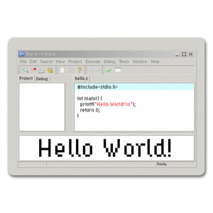 Hello World witzige Fußmatte für Programmierer mit Quellcode