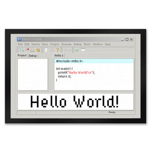 Hello World witzige Fußmatte für Programmierer mit Quellcode