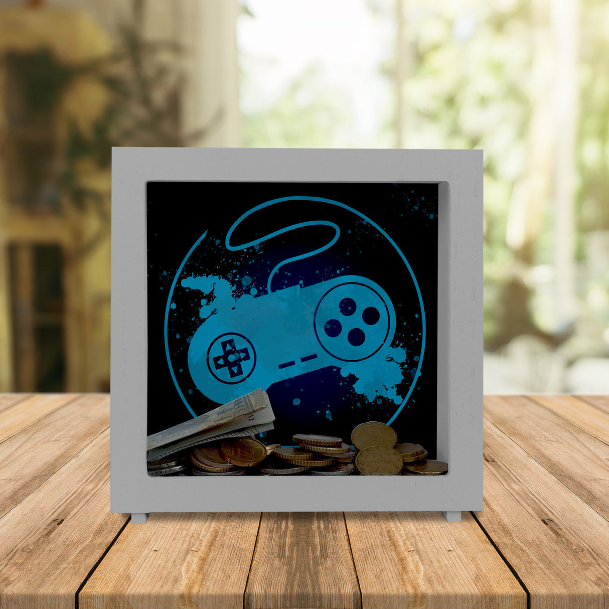 Spardose mit Retrocontroller  für Videospieler