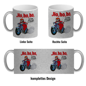 Kaffeebecher zum Thema Weihnachten mit Nikolaus auf dem Motorrad Motiv