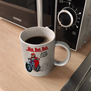 Kaffeebecher zum Thema Weihnachten mit Nikolaus auf dem Motorrad Motiv