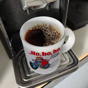 Kaffeebecher zum Thema Weihnachten mit Nikolaus auf dem Motorrad Motiv