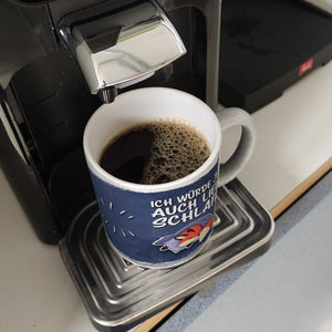 Ich würde jetzt auch lieber schlafen Kaffeebecher mit süßem Cartoon Fuchs