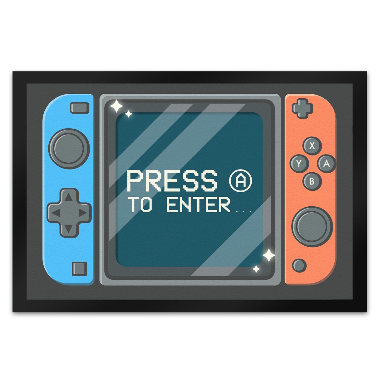 Press A to enter Fußmatte mit coolem Gamer Konsolen Motiv