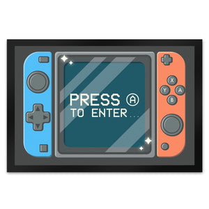 Press A to enter Fußmatte mit coolem Gamer Konsolen Motiv
