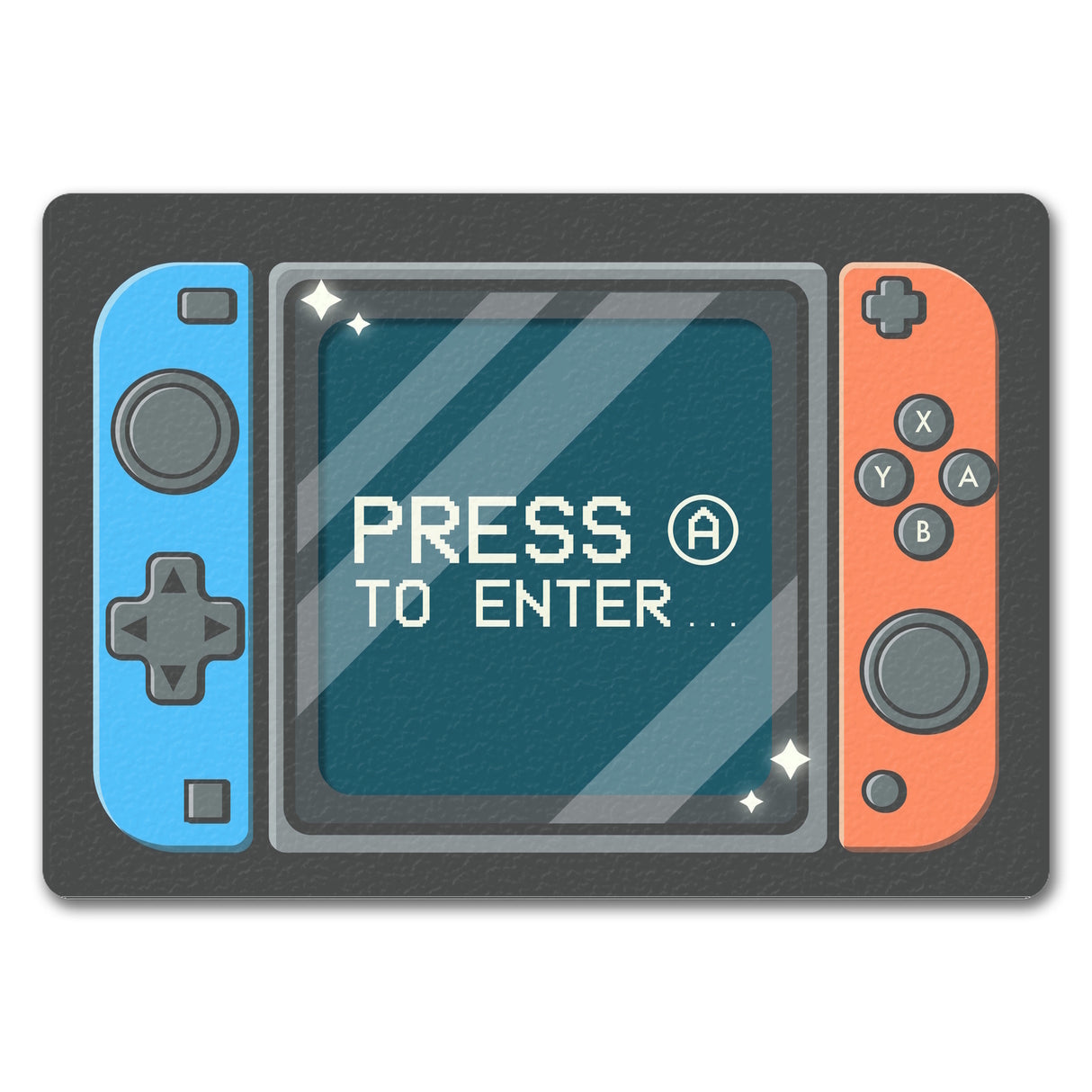 Press A to enter Fußmatte mit coolem Gamer Konsolen Motiv