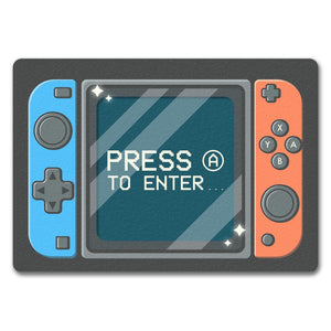Press A to enter Fußmatte mit coolem Gamer Konsolen Motiv