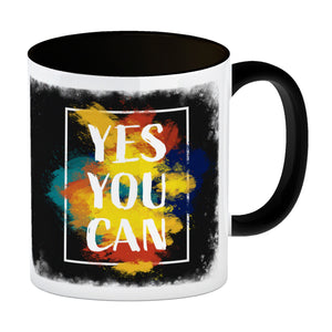 Yes you can Kaffeebecher mit buntem Motiv