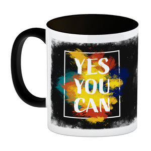 Yes you can Kaffeebecher mit buntem Motiv