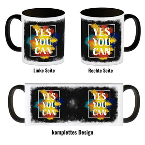 Yes you can Kaffeebecher mit buntem Motiv