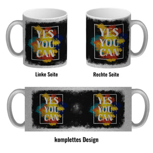 Yes you can Kaffeebecher mit buntem Motiv