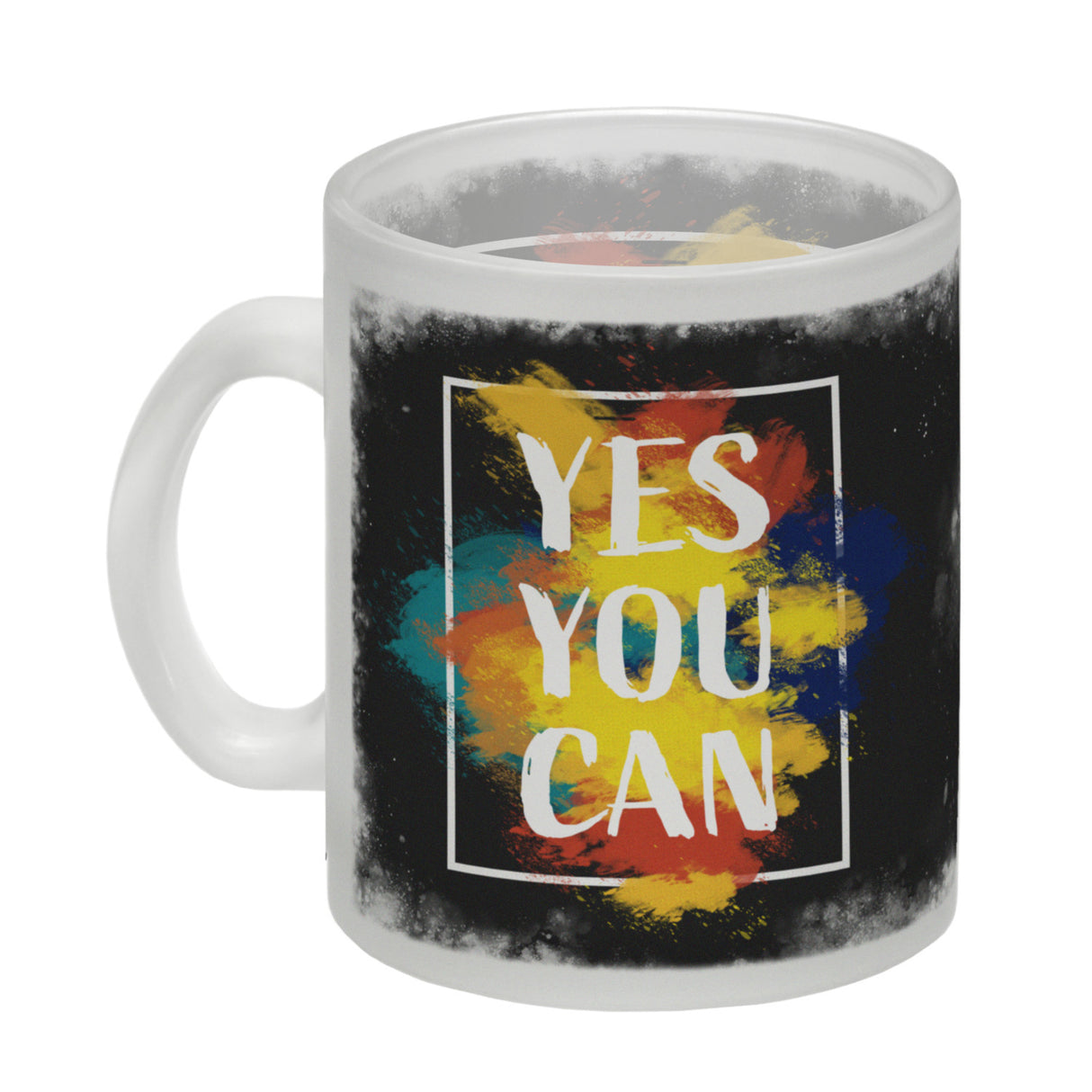 Yes you can Kaffeebecher mit buntem Motiv