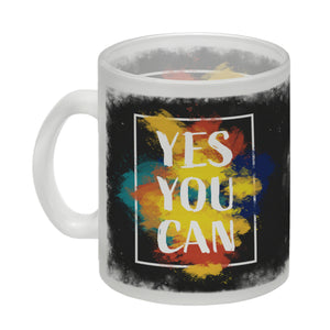 Yes you can Kaffeebecher mit buntem Motiv