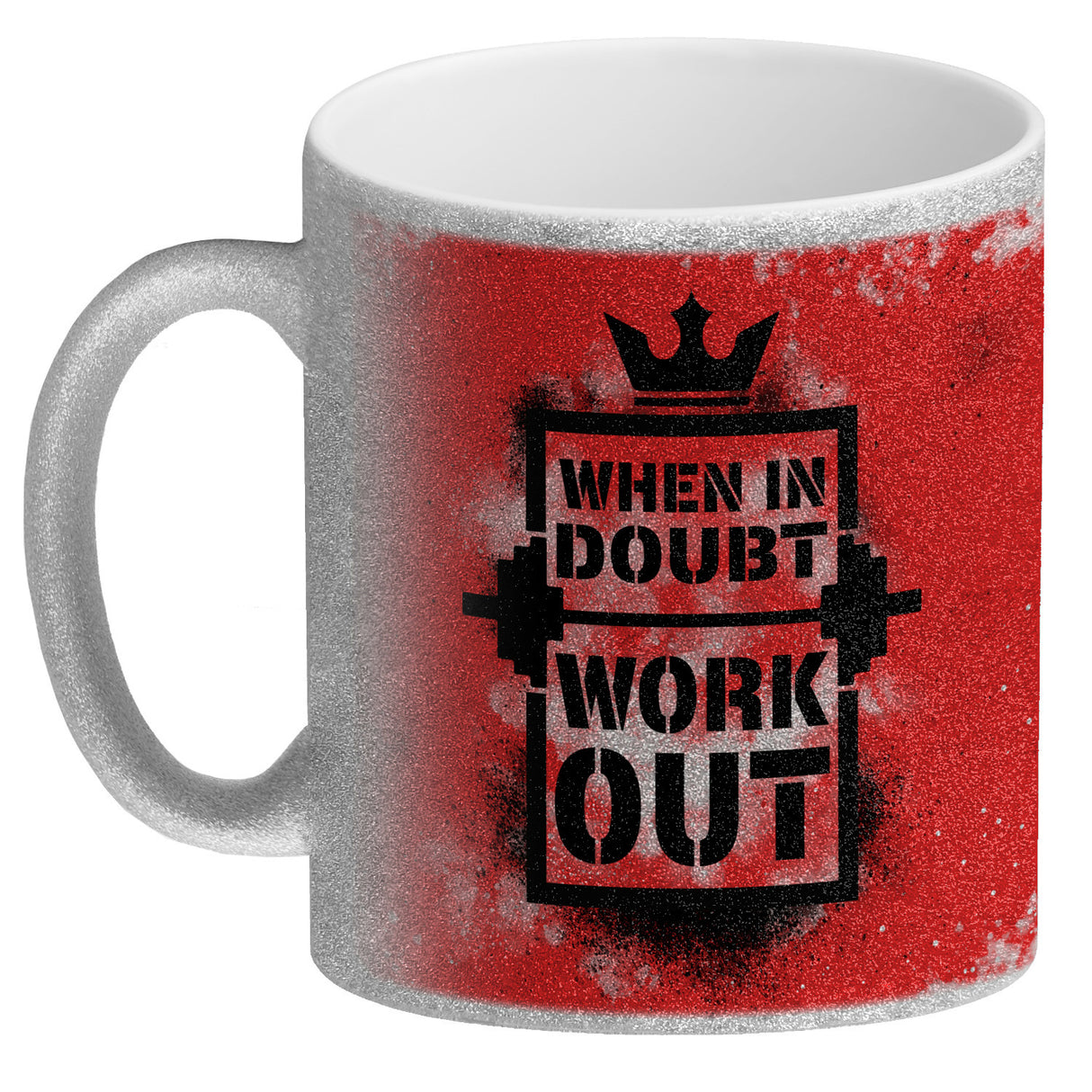 When in doubt Work out Kaffeebecher mit motivierendem Spruch in {Gelb}
