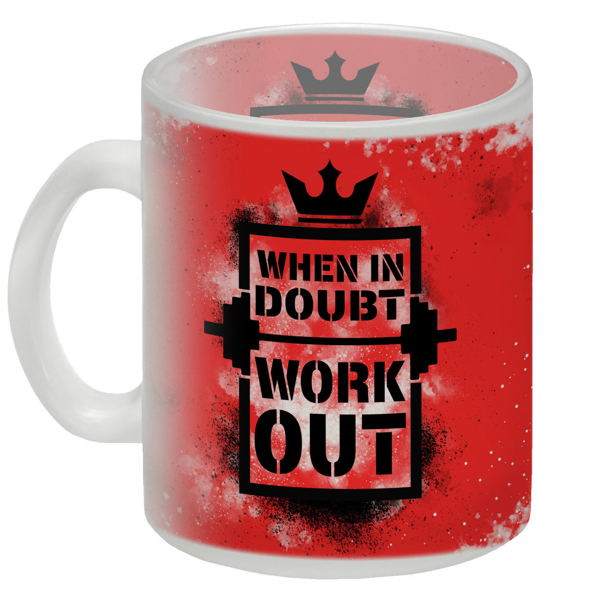 When in doubt Work out Kaffeebecher mit motivierendem Spruch in {Gelb}