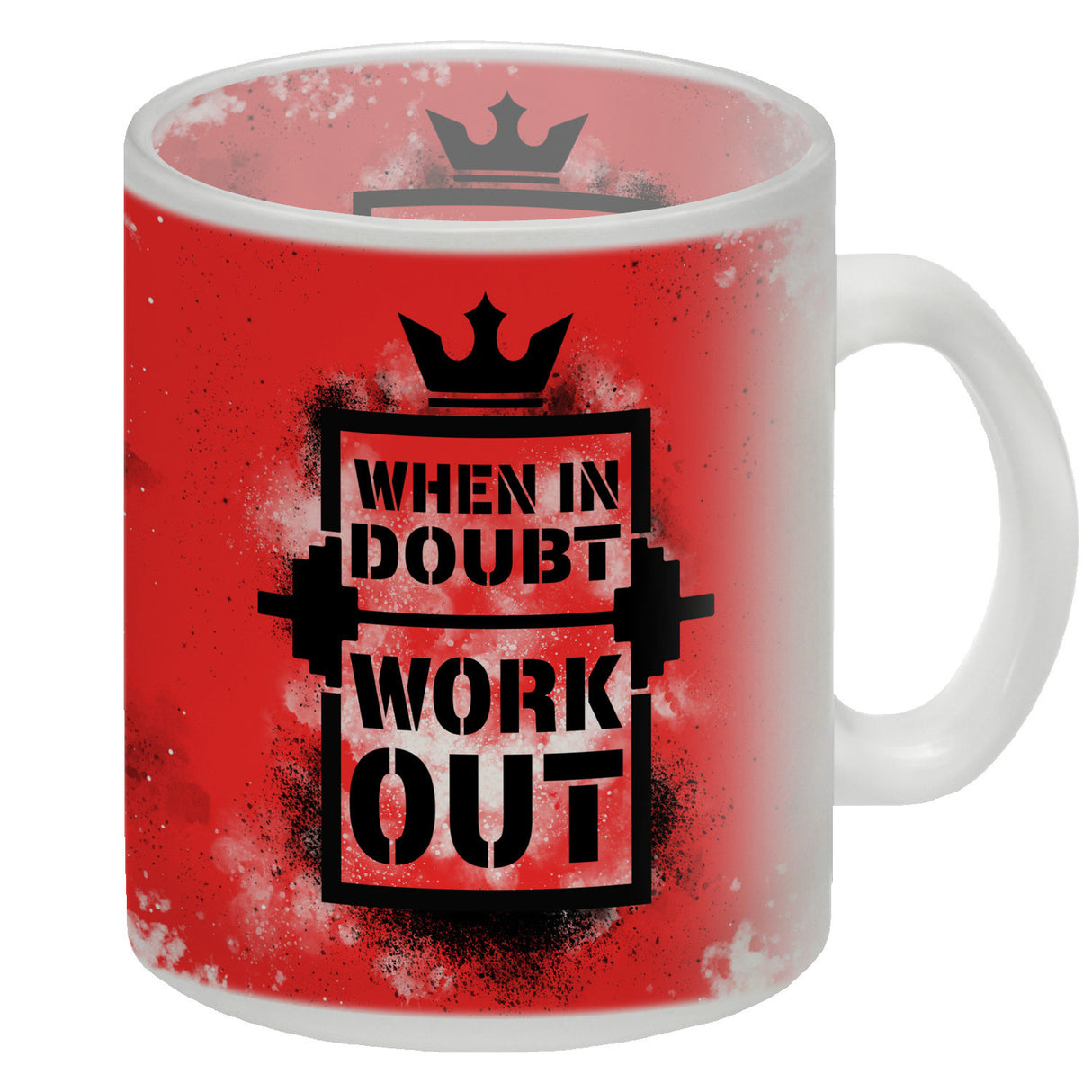 When in doubt Work out Kaffeebecher mit motivierendem Spruch in {Gelb}