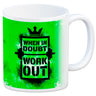 When in doubt Work out Kaffeebecher mit motivierendem Spruch in {Gelb}
