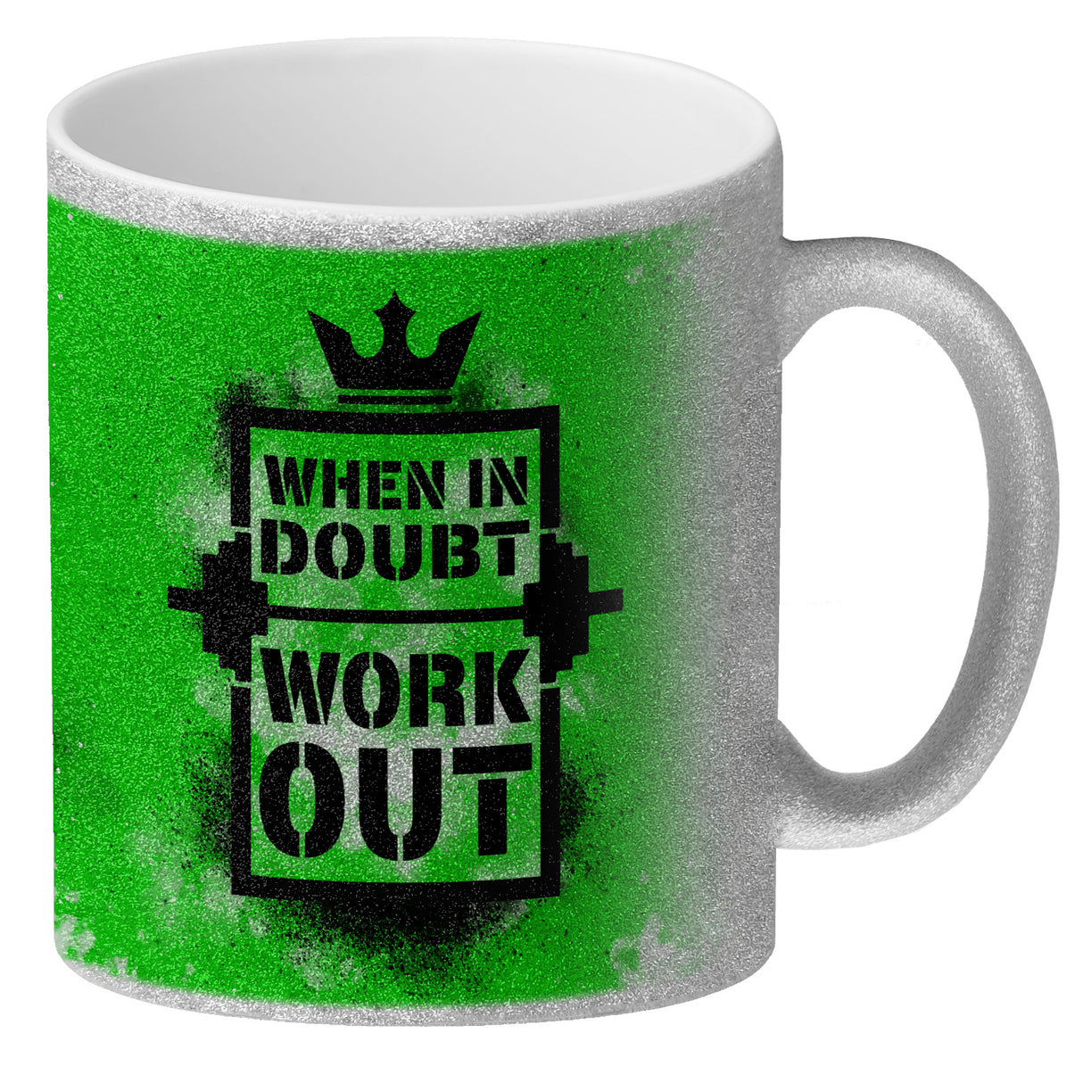 When in doubt Work out Kaffeebecher mit motivierendem Spruch in {Gelb}