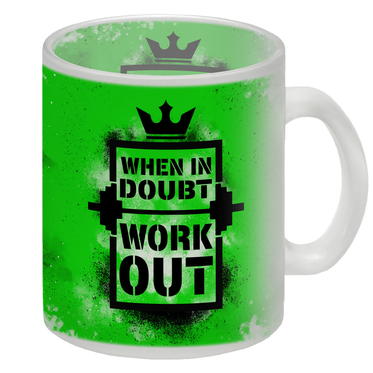 When in doubt Work out Kaffeebecher mit motivierendem Spruch in {Gelb}