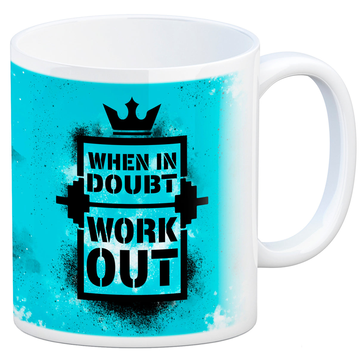 When in doubt Work out Kaffeebecher mit motivierendem Spruch in {Gelb}