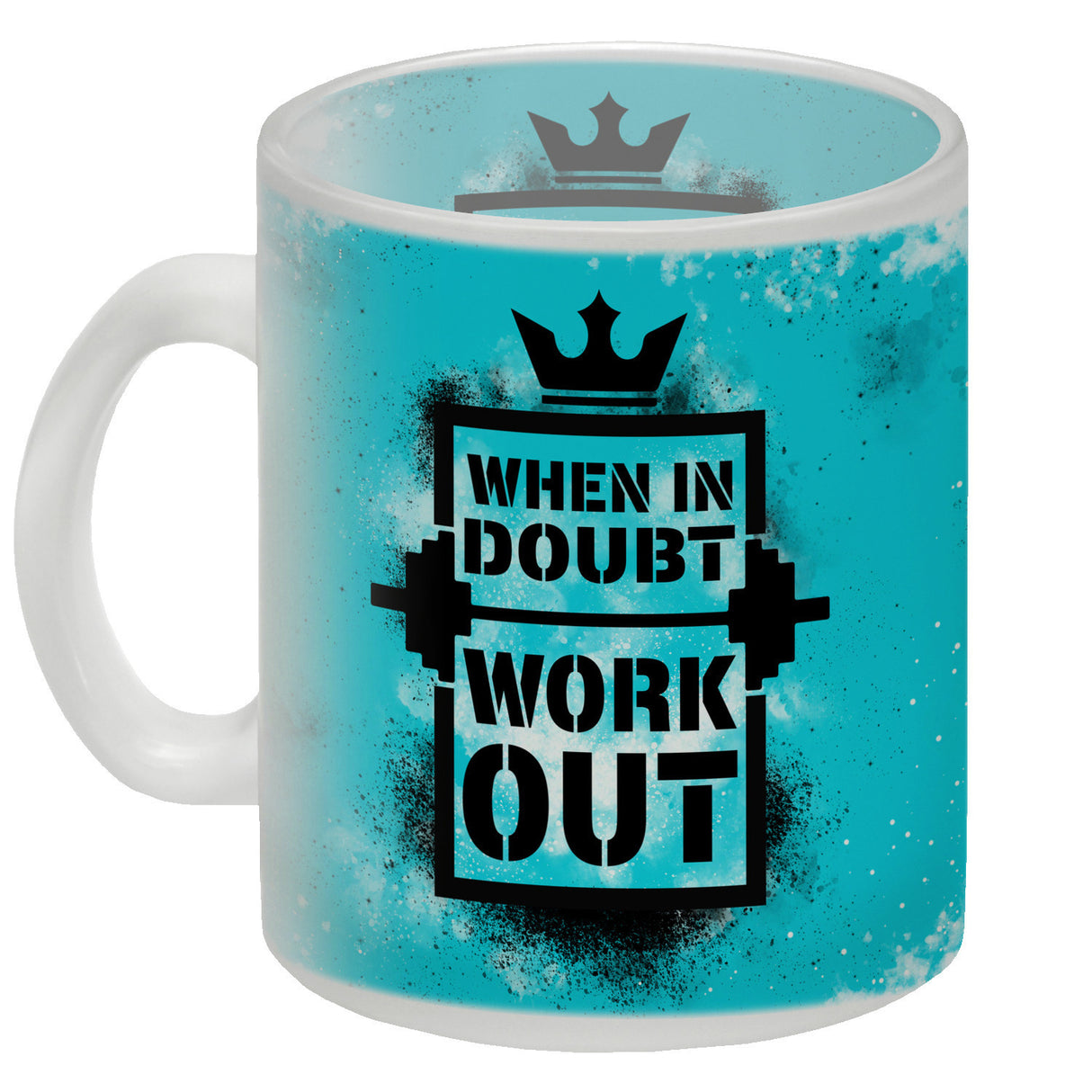 When in doubt Work out Kaffeebecher mit motivierendem Spruch in {Gelb}