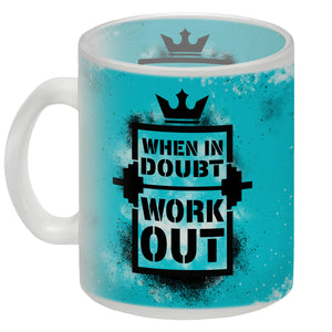 When in doubt Work out Kaffeebecher mit motivierendem Spruch in {Gelb}
