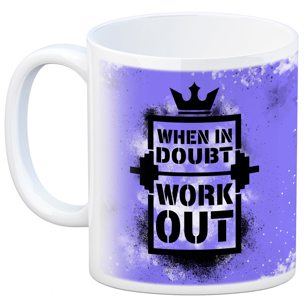 When in doubt Work out Kaffeebecher mit motivierendem Spruch in {Gelb}