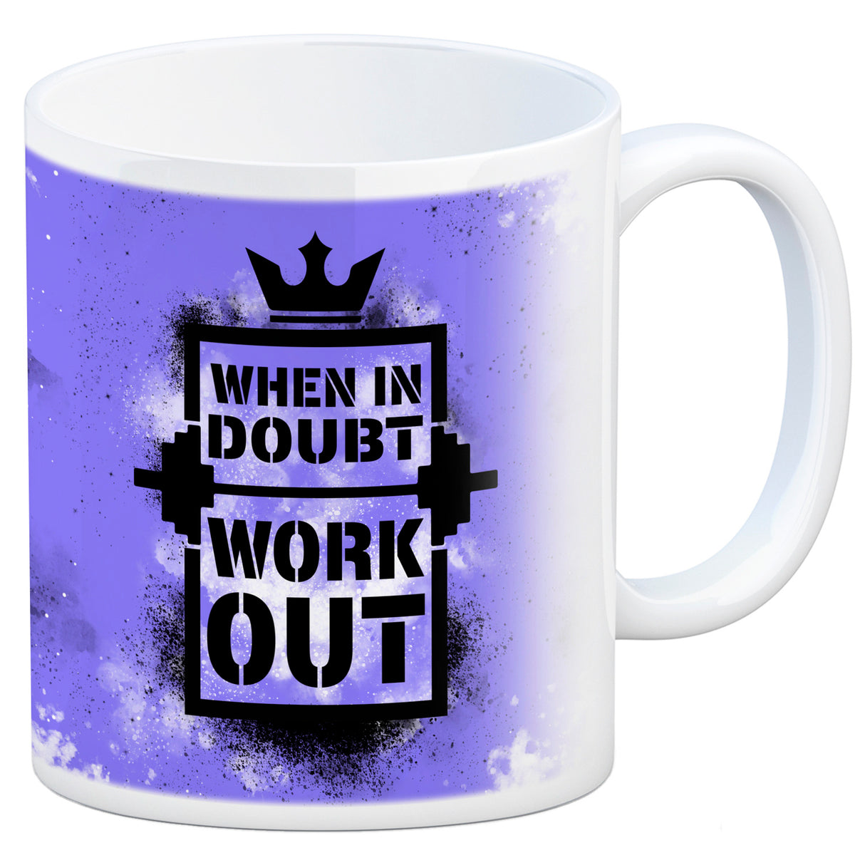 When in doubt Work out Kaffeebecher mit motivierendem Spruch in {Gelb}