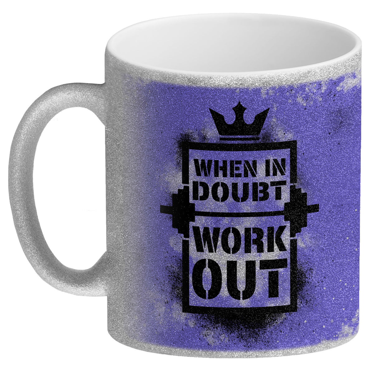When in doubt Work out Kaffeebecher mit motivierendem Spruch in {Gelb}