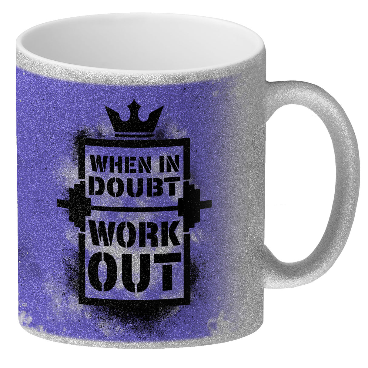 When in doubt Work out Kaffeebecher mit motivierendem Spruch in {Gelb}