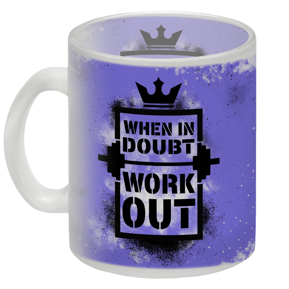 When in doubt Work out Kaffeebecher mit motivierendem Spruch in {Gelb}