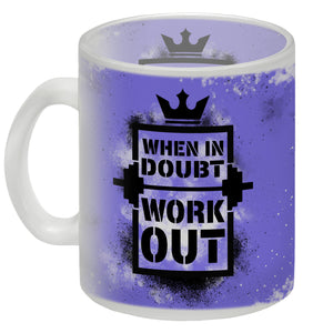 When in doubt Work out Kaffeebecher mit motivierendem Spruch in {Gelb}