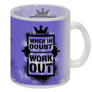 When in doubt Work out Kaffeebecher mit motivierendem Spruch in {Gelb}