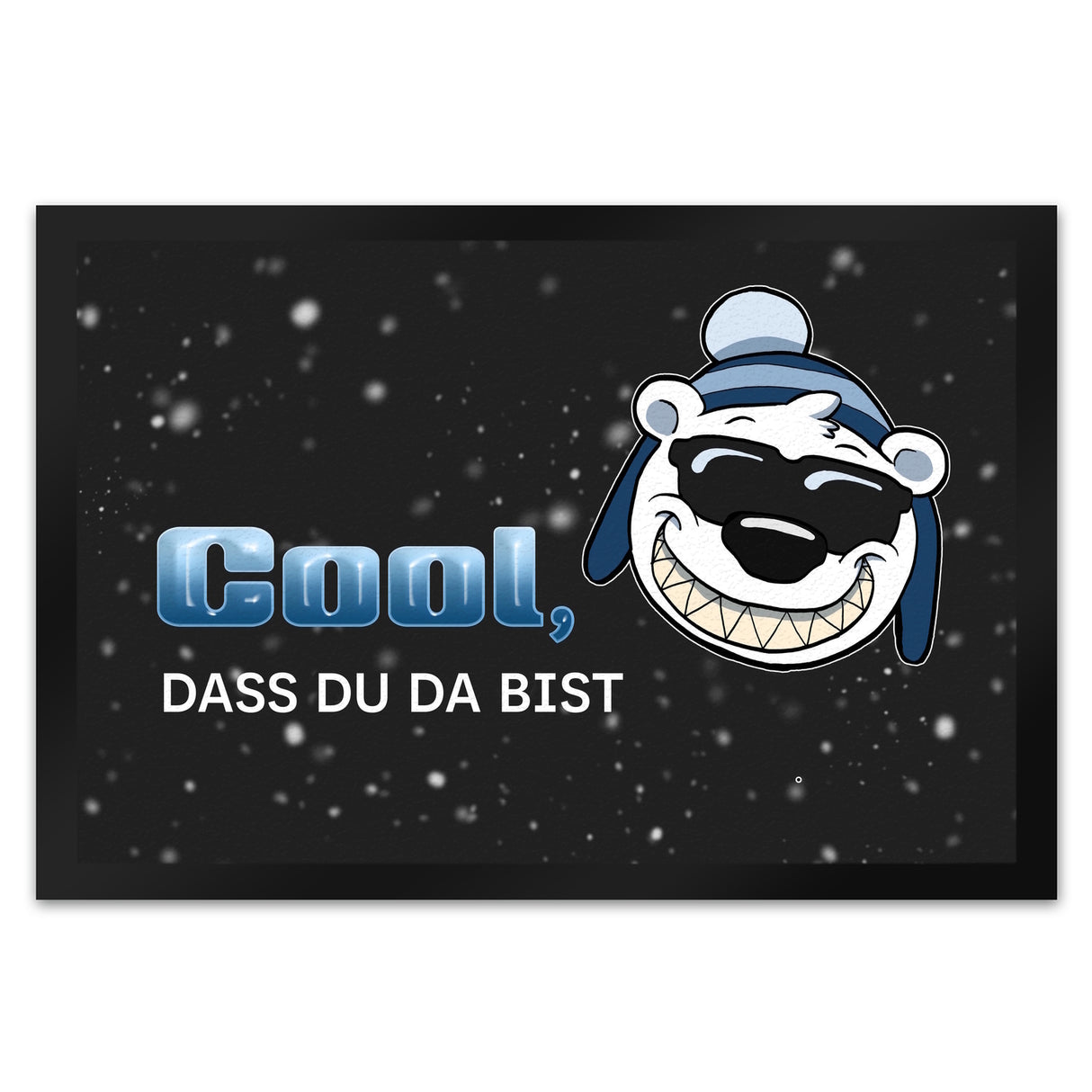 Cool, dass du da bist Fußmatte mit witzigem Eisbären-Motiv