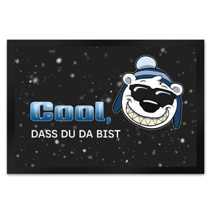 Cool, dass du da bist Fußmatte mit witzigem Eisbären-Motiv