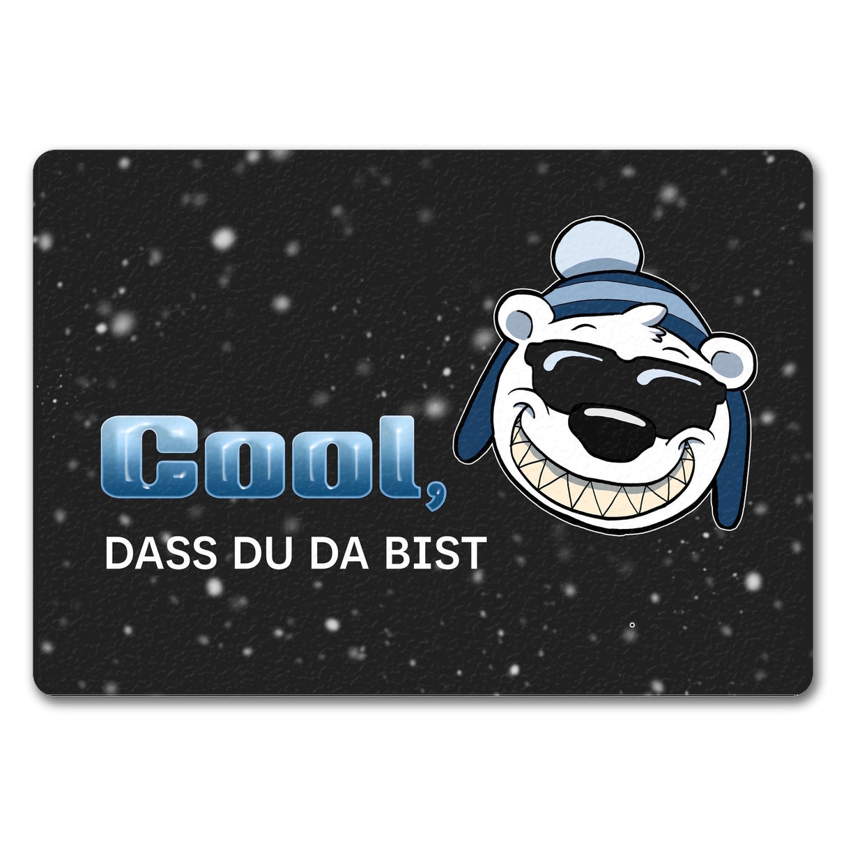 Cool, dass du da bist Fußmatte mit witzigem Eisbären-Motiv
