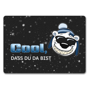 Cool, dass du da bist Fußmatte mit witzigem Eisbären-Motiv
